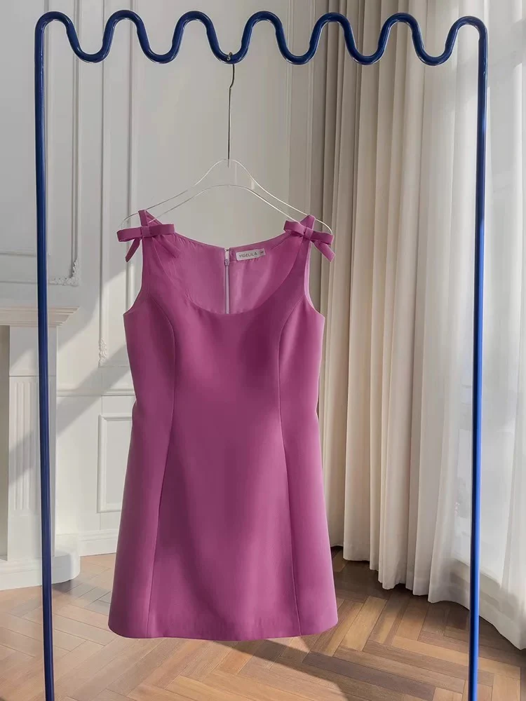 Trendy A Line Square Neck Pink Satin Formal Short 8th Grade Homecoming Dress Summer Middle School Hoco Dresses Birthday Outfits W933 - Deanwangkt