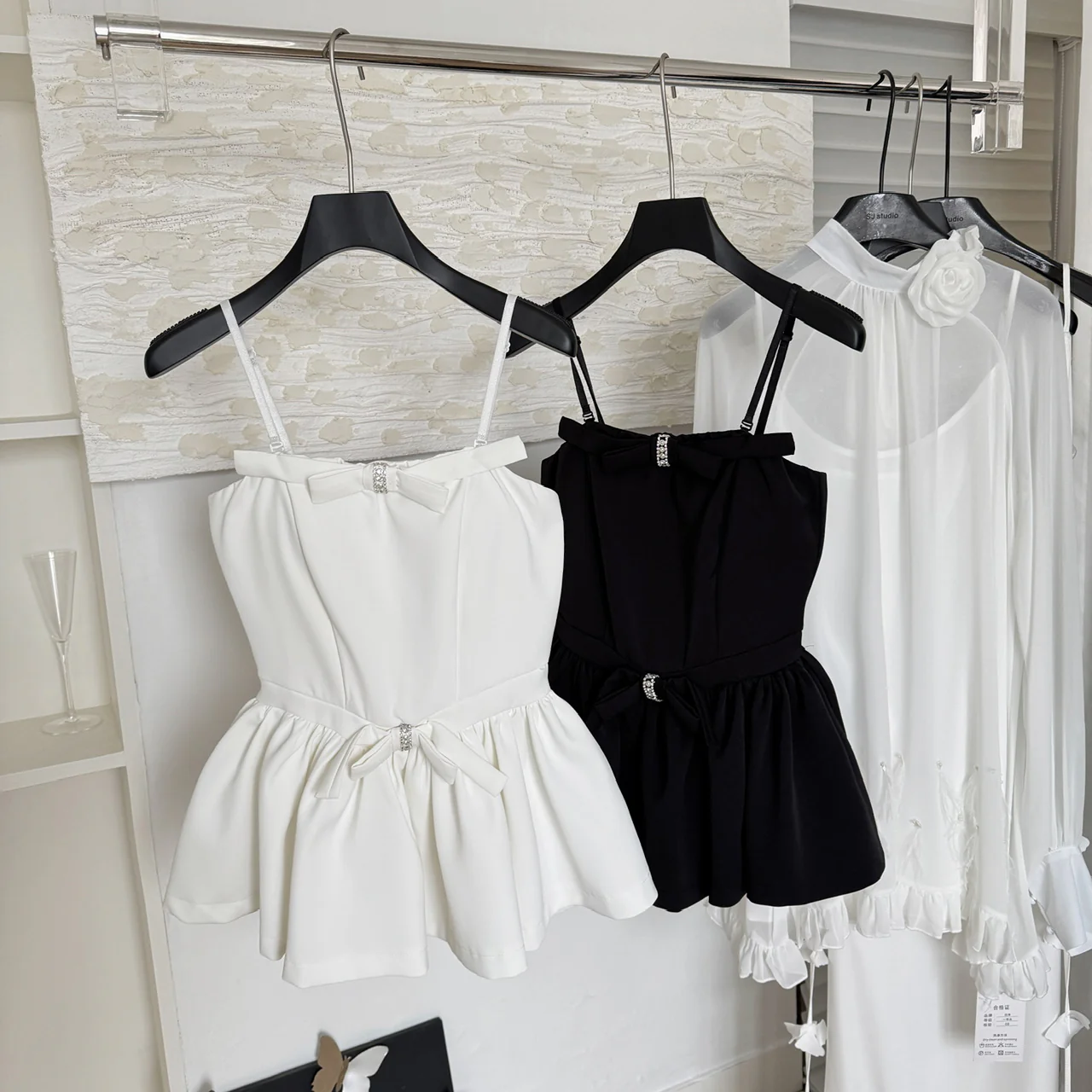 Cute A Line Spaghetti Straps White Short Summer Dress Holiday Party Outfits For Women DP0095 - Deanwangkt