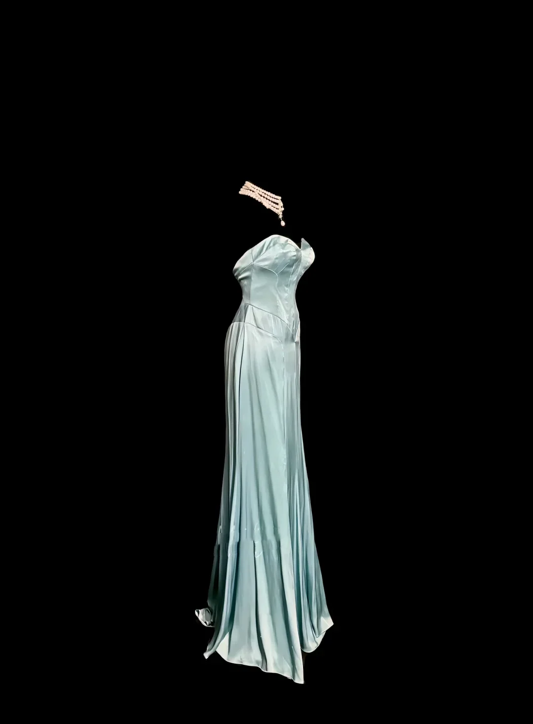 Vintage Mermaid Sweetheart Light Sky Blue Satin Long Prom Dresses Party Dress 20th Birthday Outfits Graduation Dresses W846 - Deanwangkt