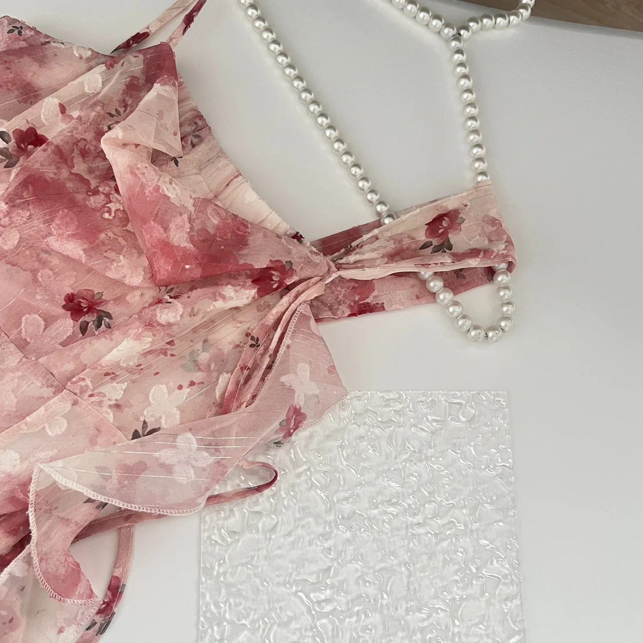 Sweet A Line Straps Pink Floral Summer Short Dresses DP0014 - Deanwangkt