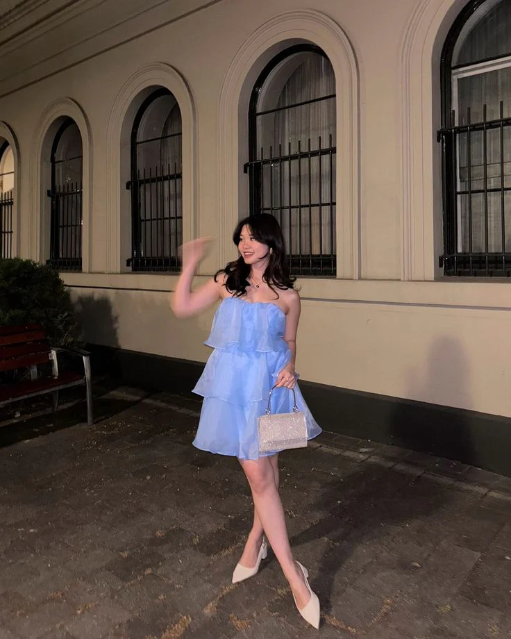 Modest A Line Strapless Blue Short Formal Homecoming Dress Middle School Short 18th Birthday Outfits Graduation Dress Cocktail Dresses DH2219 - Deanwangkt