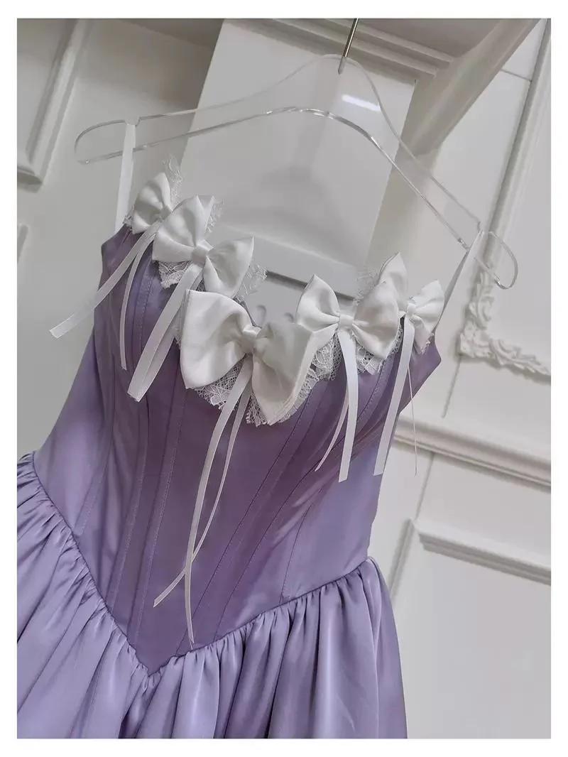 Trendy Ball Gown Sweetheart Lilac Satin Sleeveless Formal Short 8th Grade Homecoming Dress Summer Middle School Hoco Dresses Cocktail Dress Birthday Outfits W925 - Deanwangkt