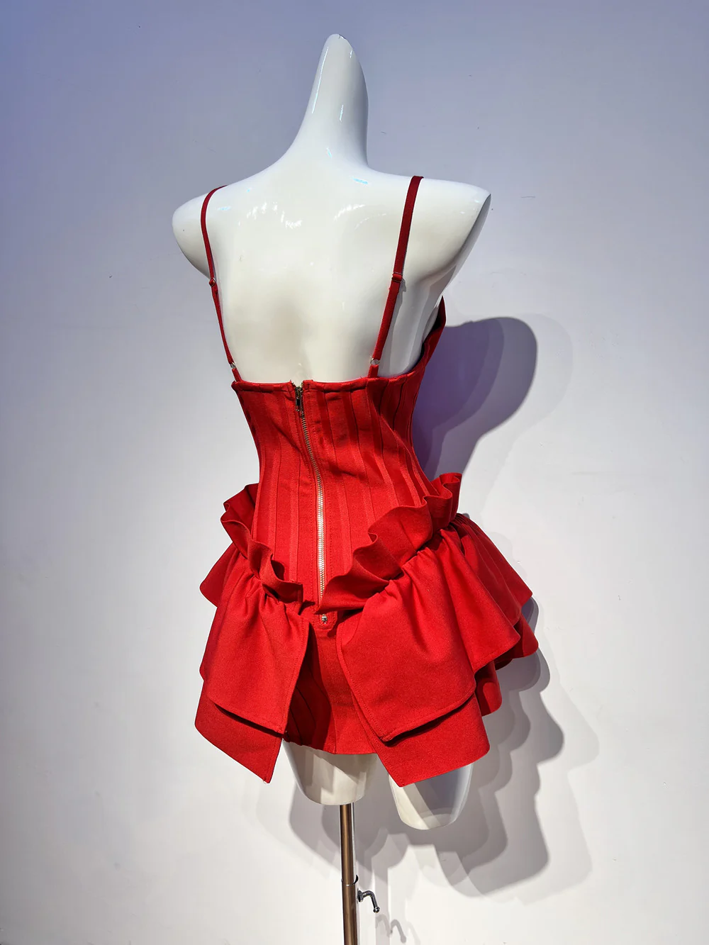 Cute A Line Spaghetti Straps Red Satin Formal Homecoming Dresses 16th Birthday Outfits Graduation Dress Short Mini Hoco Dresses DH2548 - Deanwangkt