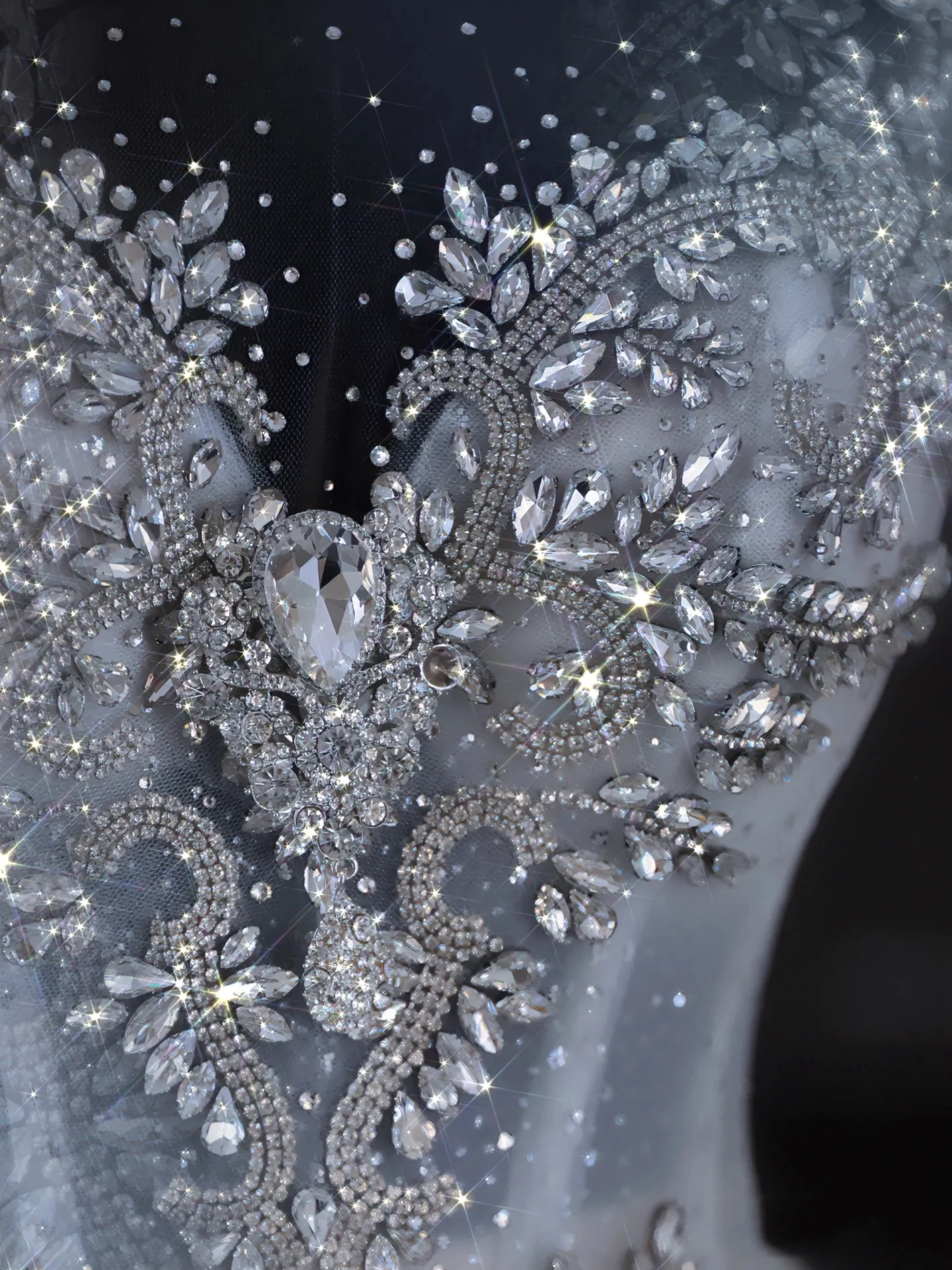 Unique Bridal Dress Ball Gown Scoop White Sequin Long Wedding Dresses Luxury Bride Dress Bridal Gowns DH1519 - Deanwangkt