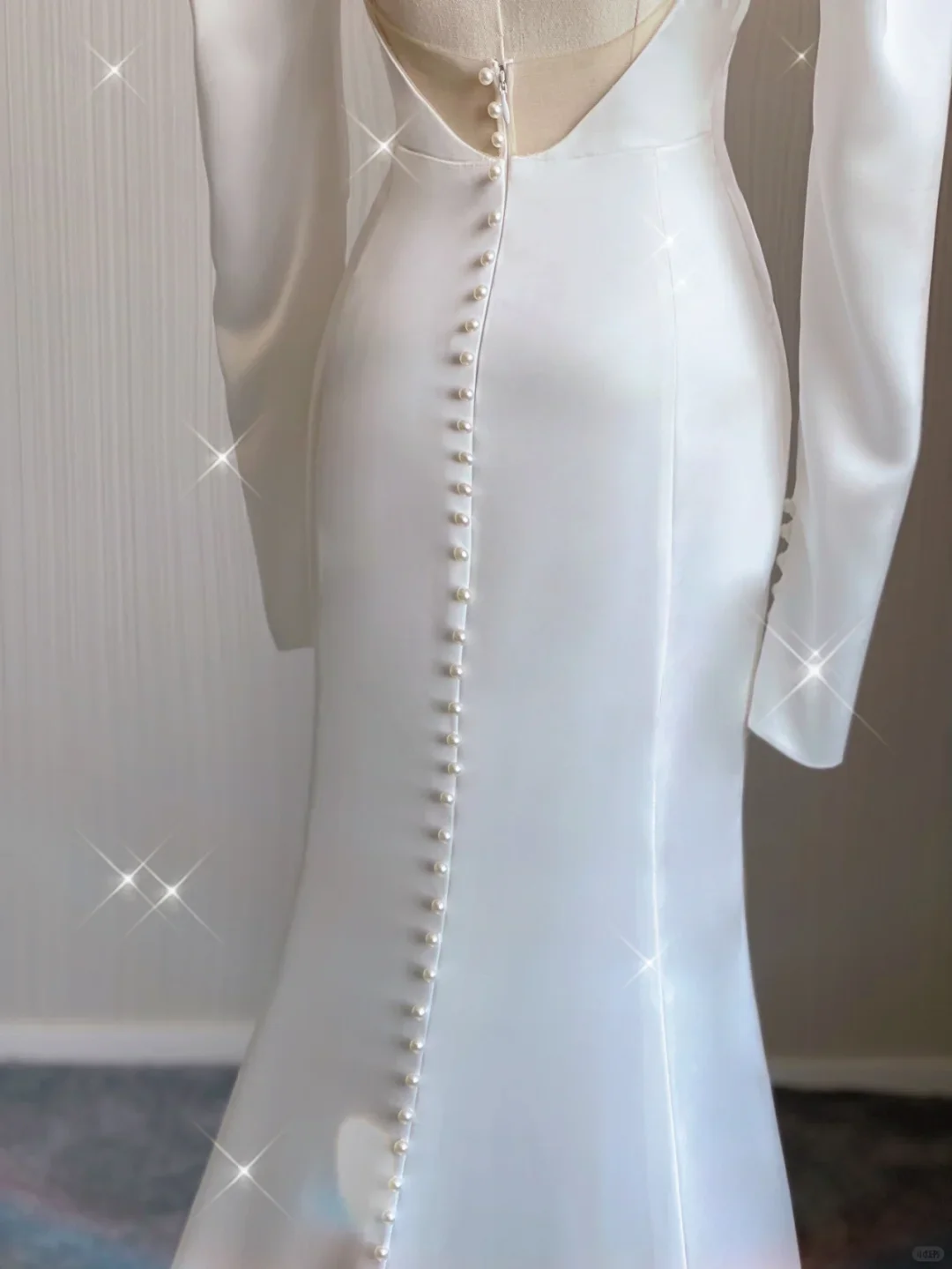 Simple Mermaid Sweetheart Neckline Long Satin White Wedding Dresses Brides Dress DP356 - Deanwangkt