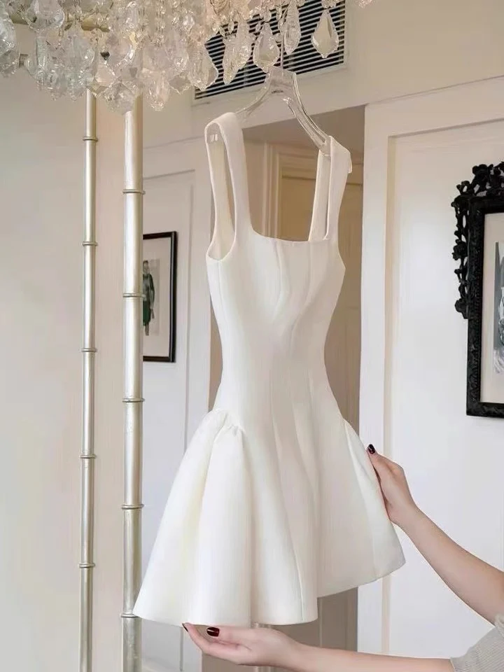 Unique A line Square Neck Red Short Homecoming Dress Summer Dance Inspo Hoco Dresses Mini Cocktail Dress DH2643 - Deanwangkt