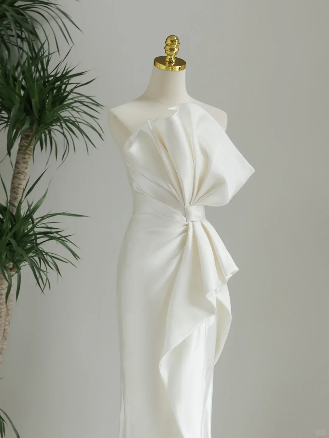 Classic Wedding Dress Mermaid Strapless White Satin Long Wedding Dresses Simple Bride Dress Bridal Gowns DH1285 - Deanwangkt