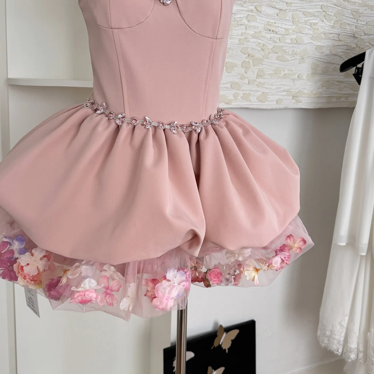 Sexy A line Spaghetti Straps Pink Min Summer Dress Holiday Party Homecoming Dress Birthday Outfits For Teens DP0150 - Deanwangkt