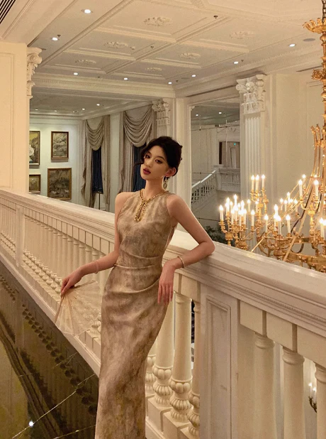 Classy Sheath Gold Beads Sleeveless 18th Birthday Dress Party Gown Birthday Outfits Birthday Dress Ideas For Women DP560 - Deanwangkt