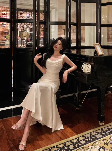 Classy Mermaid Square Neckline White 18th Birthday Dress Party Gown 18th Birthday Outfits Birthday Dress Ideas For Women DP582 - Deanwangkt