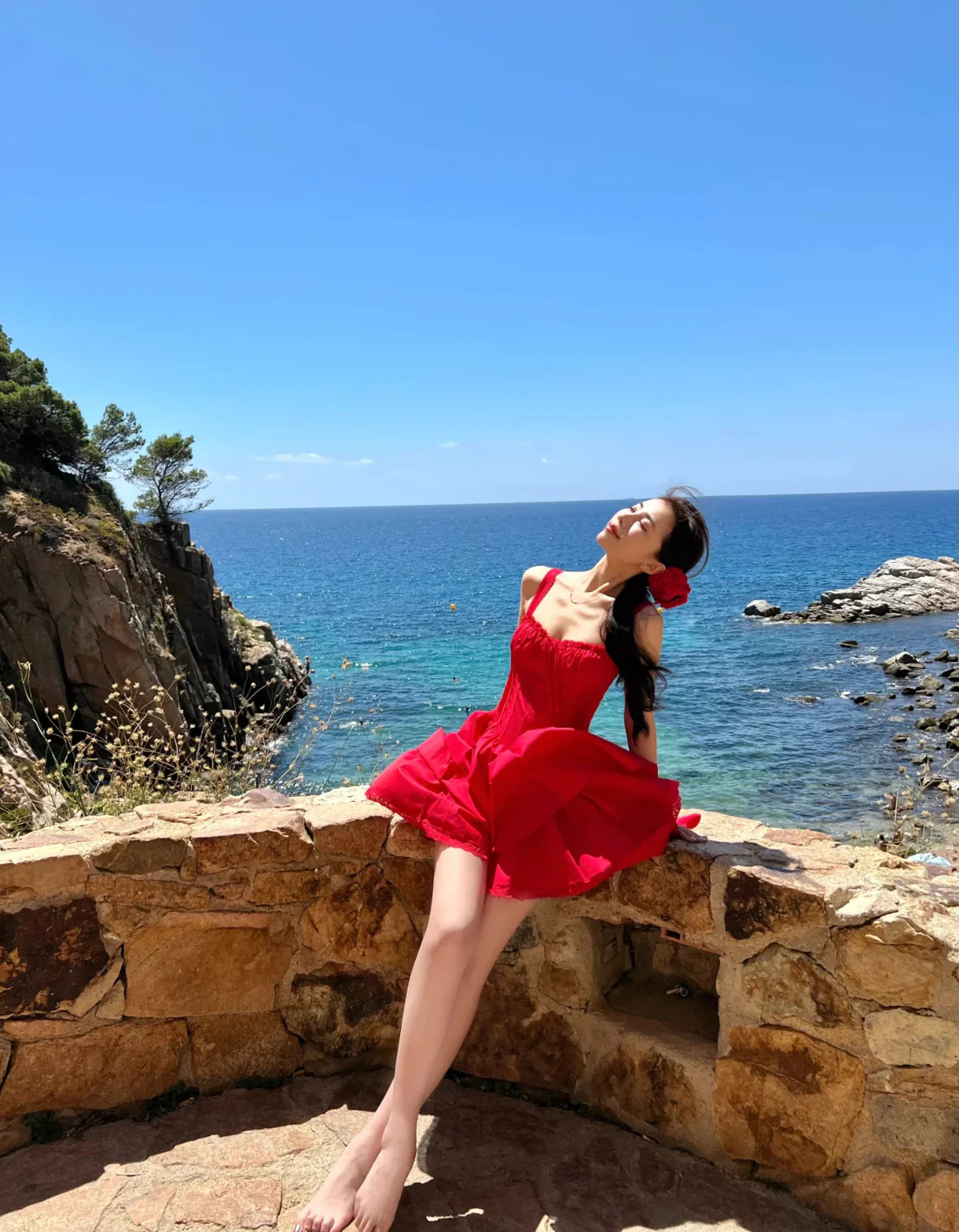 Simple A line Square Neck Red Short Homecoming Dress Summer Hoco Dresses Mini Cocktail Dress DH2469 - Deanwangkt