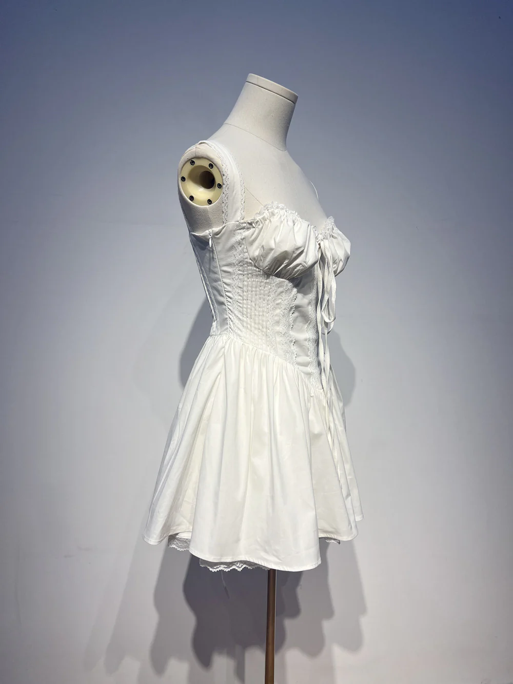 Cute A line Square Neck White Lace Homecoming Dress Summer Hoco Dresses Short Night Cocktail Dress DH2553 - Deanwangkt