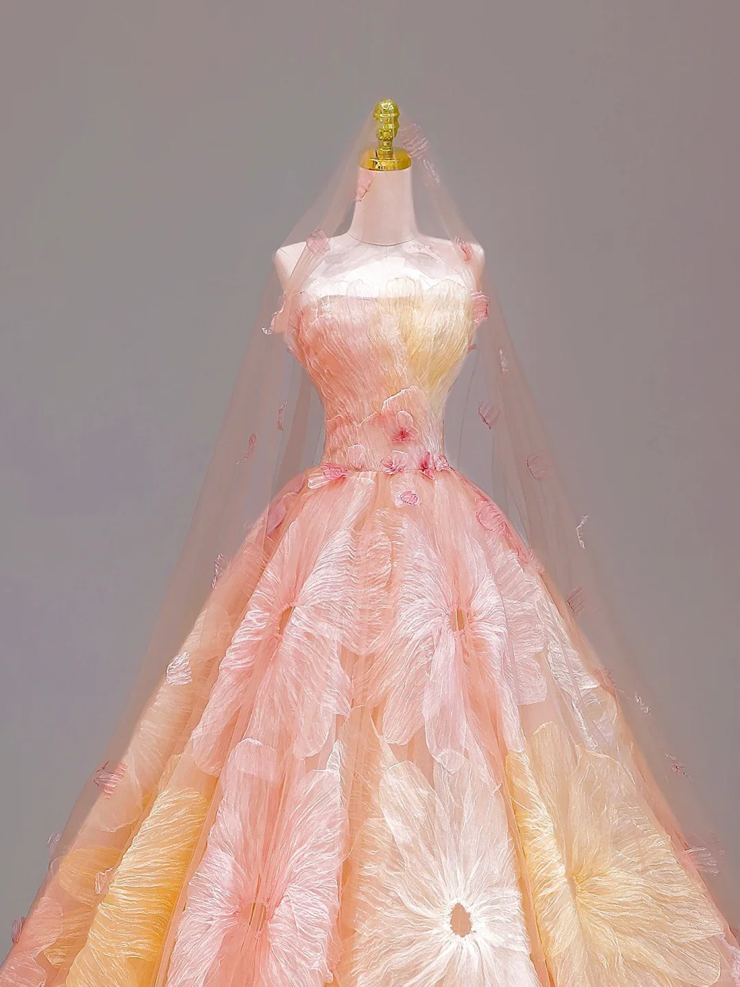 Elegant Glamour Ball Gown Strapless Tulle Pink Floral 21st Birthday Dresses Evening Gown Birthday Outfits Evening Dress For Women DP1589 - Deanwangkt