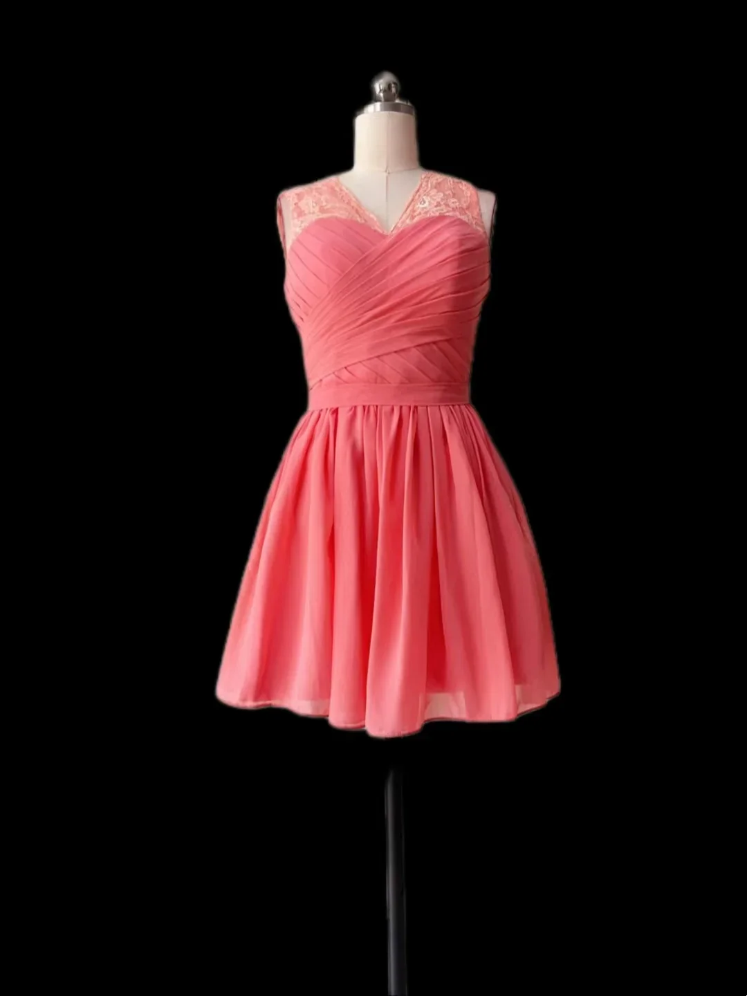 Retro A Line V Neck Chiffon Formal Homecoming Dresses 18th Birthday Outfits Graduation Dress Short Mini Hoco Dresses DH2567 - Deanwangkt