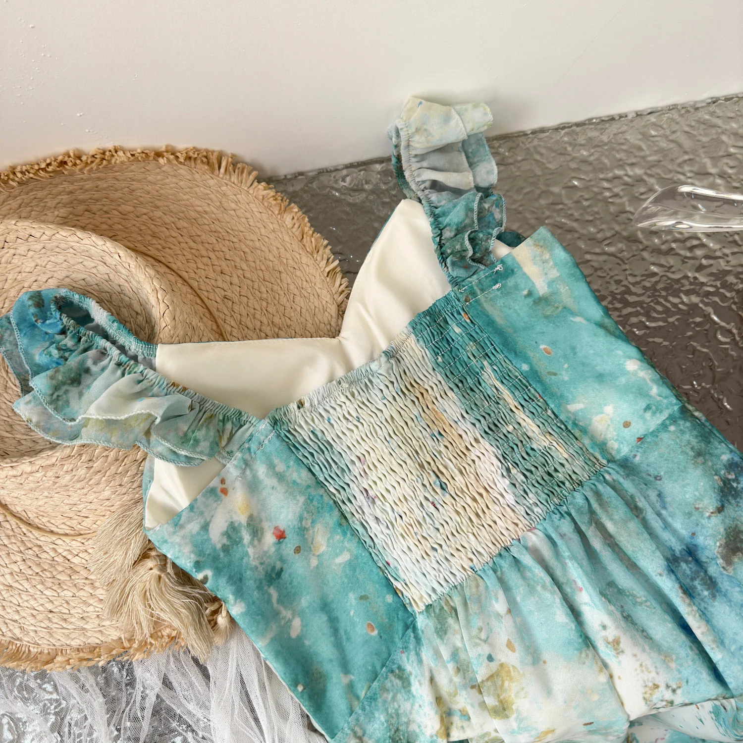 Sexy Mermaid Square Floral Green Summer Dress Holiday Party Birthday Outfits For Women DP0127 - Deanwangkt