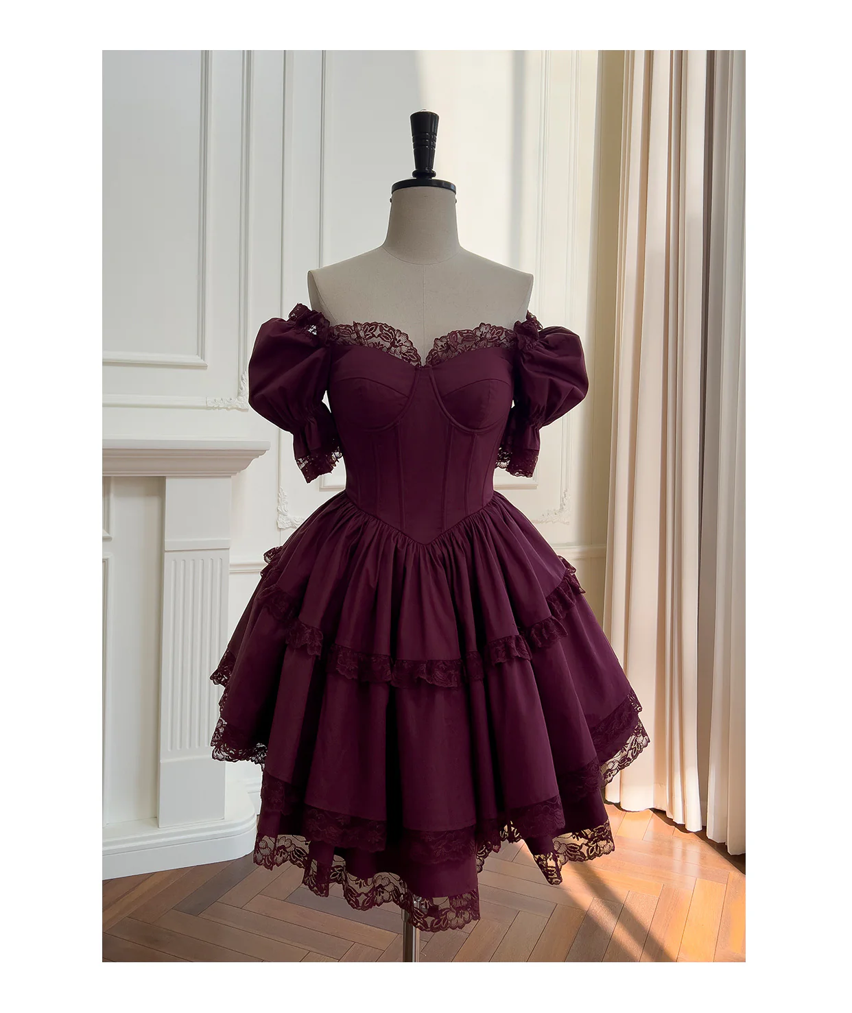 Vintage Ball Gown Sweetheart Burgundy Satin Grad Dress Inspo Short Mini Formal 8th Grade Homecoming Dresses High School Hoco Court Dress Graduation Dress Cocktail 18th Birthday Outfits D1945 - Deanwangkt