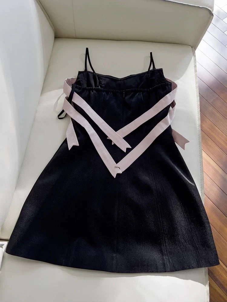 Trendy A line Spaghetti Straps Little Black Dress Formal Short 8th Grade Homecoming Dress Summer Middle School Hoco Dresses Cocktail Dress Birthday Outfits W955 - Deanwangkt