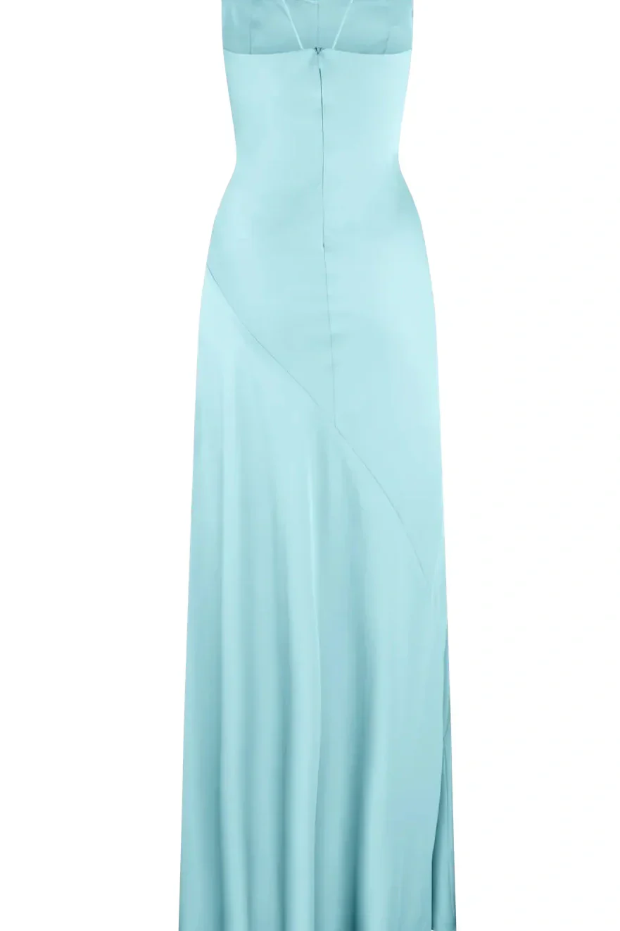 Simple Sheath Spaghetti Straps Prom Dresses Pink Long Party Dress with Split Front DP311 - Deanwangkt