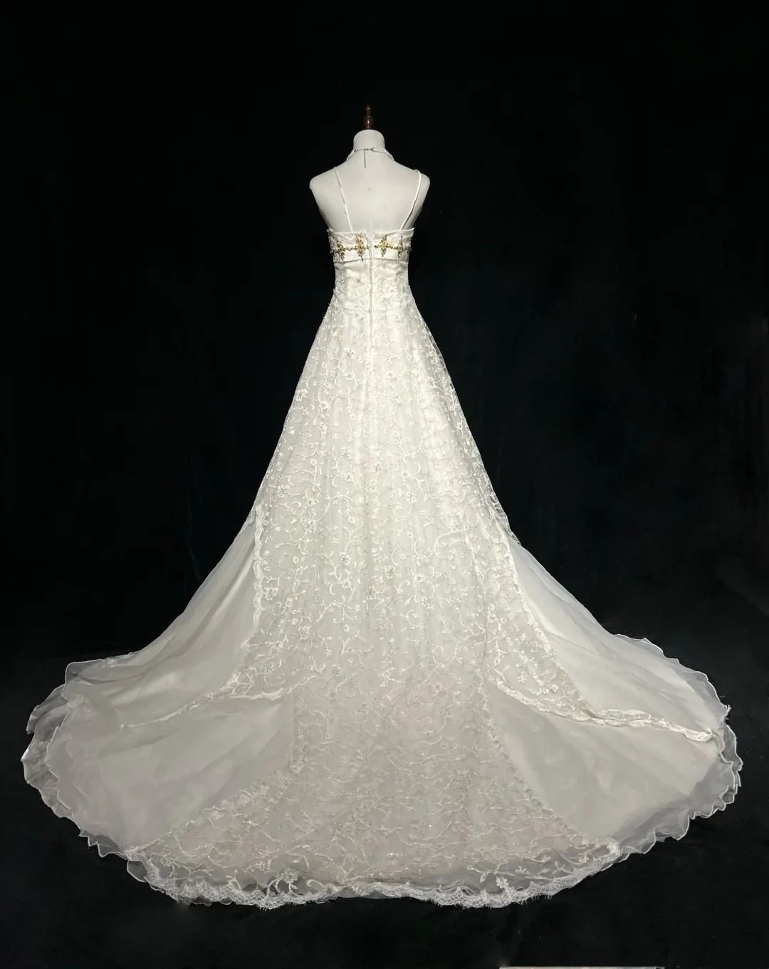 Vintage Bridal Dress Ball Gown Spaghetti Straps Lace Ivory Long Wedding Dress Retro Wedding Dresses Modest Wedding Gowns DH2681 - Deanwangkt