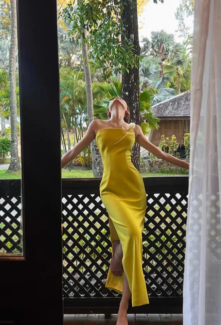 Stunning Sheath Strapless Evening Gown Satin Green Modest Formal Dress  Party Dress DP2794 - Deanwangkt