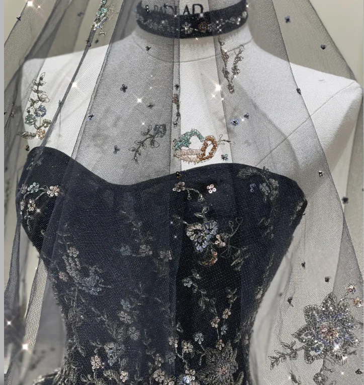 Pretty Ball Gown Strapless Black Tulle High School Graduation Dress Long Prom Dresses Evening Dresses DP431 - Deanwangkt