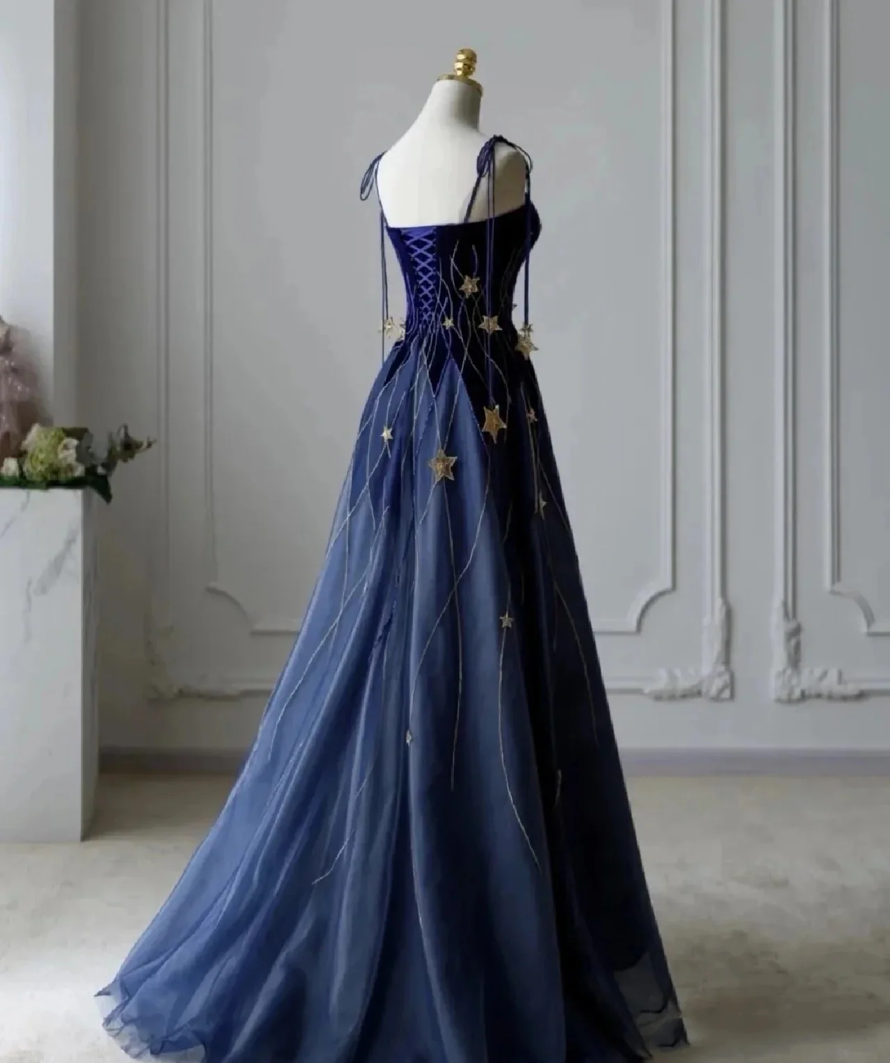 Classy Ball Gown Straps Blue Tulle Prom Dresses Birthday Dresses Dance Party Dress Graduation Prom Dresses DP506 - Deanwangkt