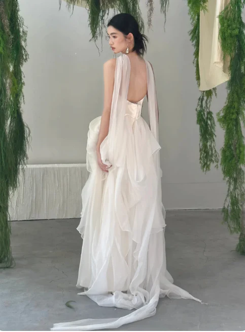 Timeless Strapless Sheath Satin Wedding Dress Elegant White Bridal Dress DP2969 - Deanwangkt