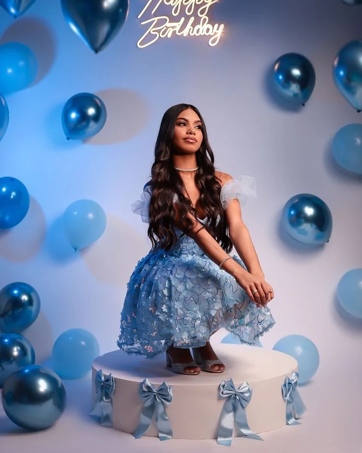 Modest Ball Gown Off The Shoulder Light Sky Blue Lace Formal Homecoming Dresses 8th Grad Dance Graduation Dress Short Hoco Dresses DH2598 - Deanwangkt