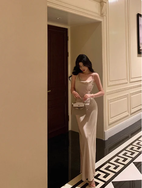 Classy Mermaid Spaghetti Straps Champagne 18th Birthday Dress Party Gown 18th Birthday Outfits Birthday Dress Ideas For Women DP580 - Deanwangkt