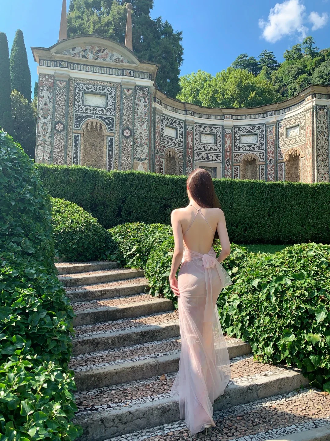 Gorgeous Halter Neck Sheath Evening Dresses Tulle Backless Prom Dresses Light Pink Formal Dresses DP3203 - Deanwangkt