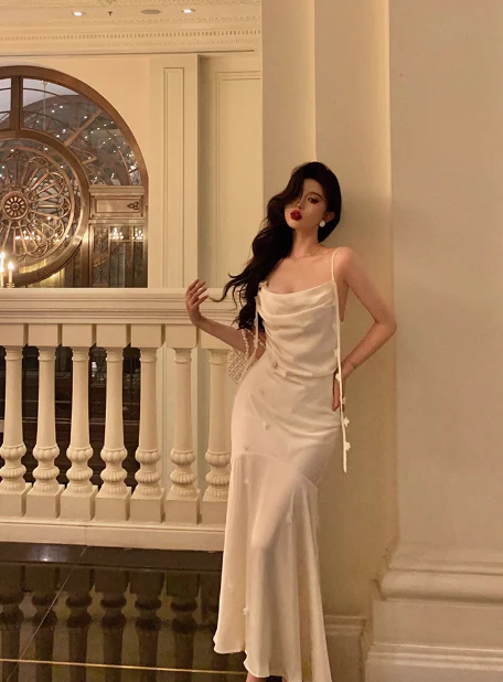 Classy Mermaid Straps Ivory 18th Birthday Dress Party Gown 21st Birthday Outfits Birthday Dress Ideas For Women DP594 - Deanwangkt