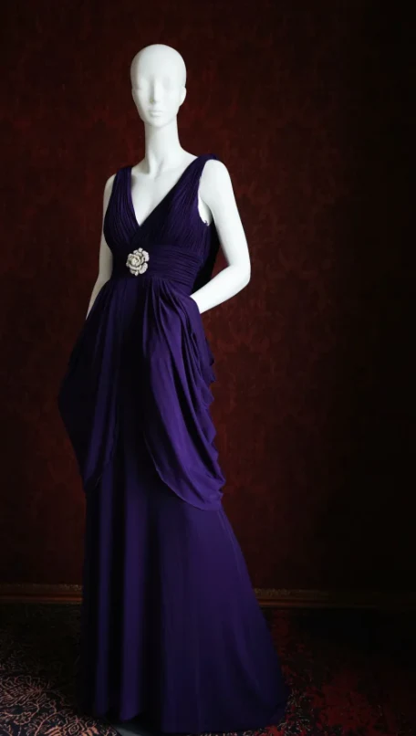Chic V-neck Sheath Chiffon Long Prom Dresses, Purple Formal Evening Dresses DP3091 - Deanwangkt