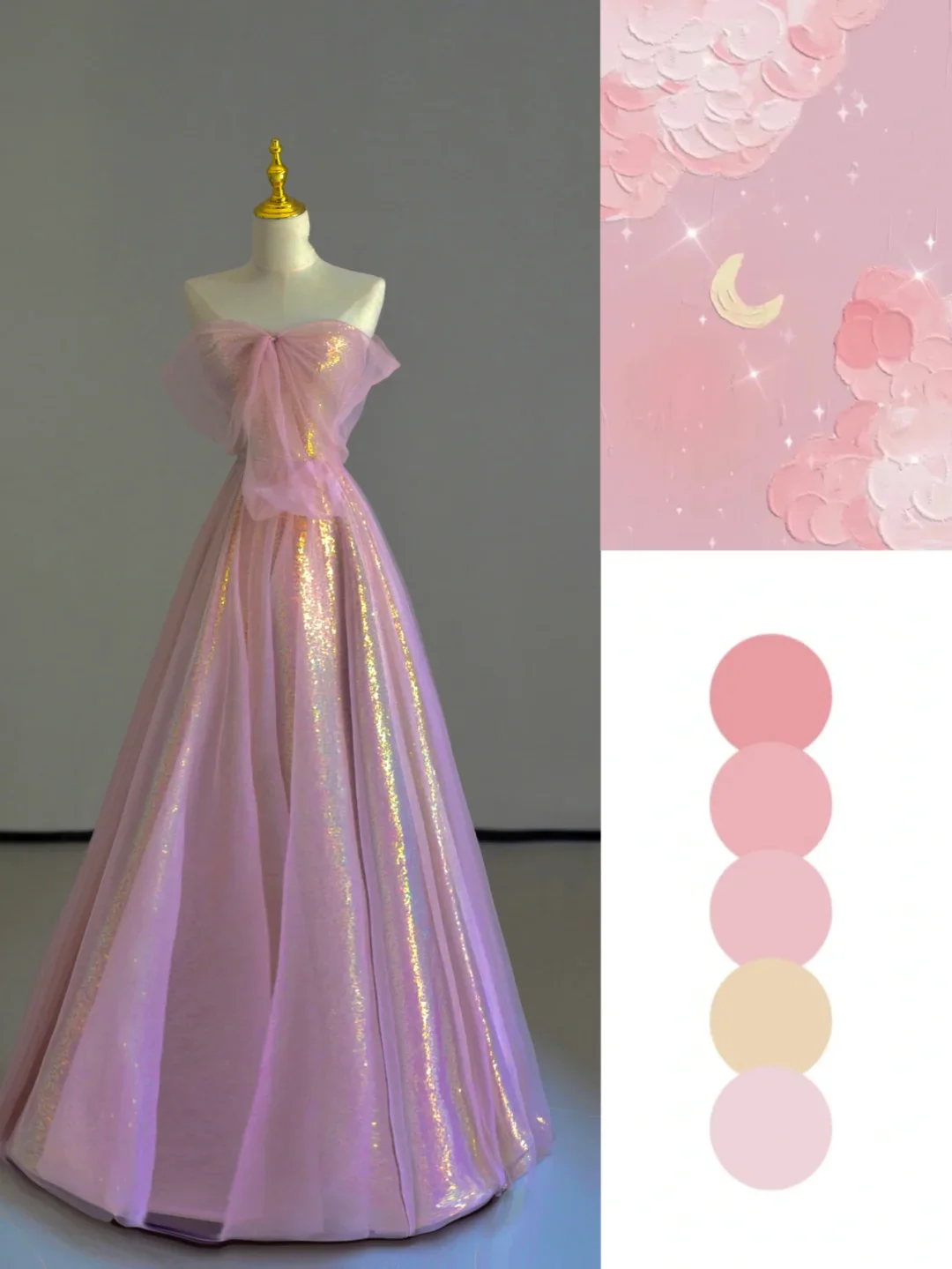 Gorgeous A Line Sweetheart Sleeveless Sequin Pink Long Prom Dresses Graduation Dresses DP522 - Deanwangkt