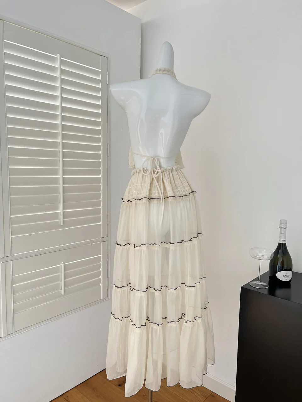 Sexy A line Halter Neckline 2 Pieces Summer Dress Holiday Dresses Party Outfits For Women DP0111 - Deanwangkt