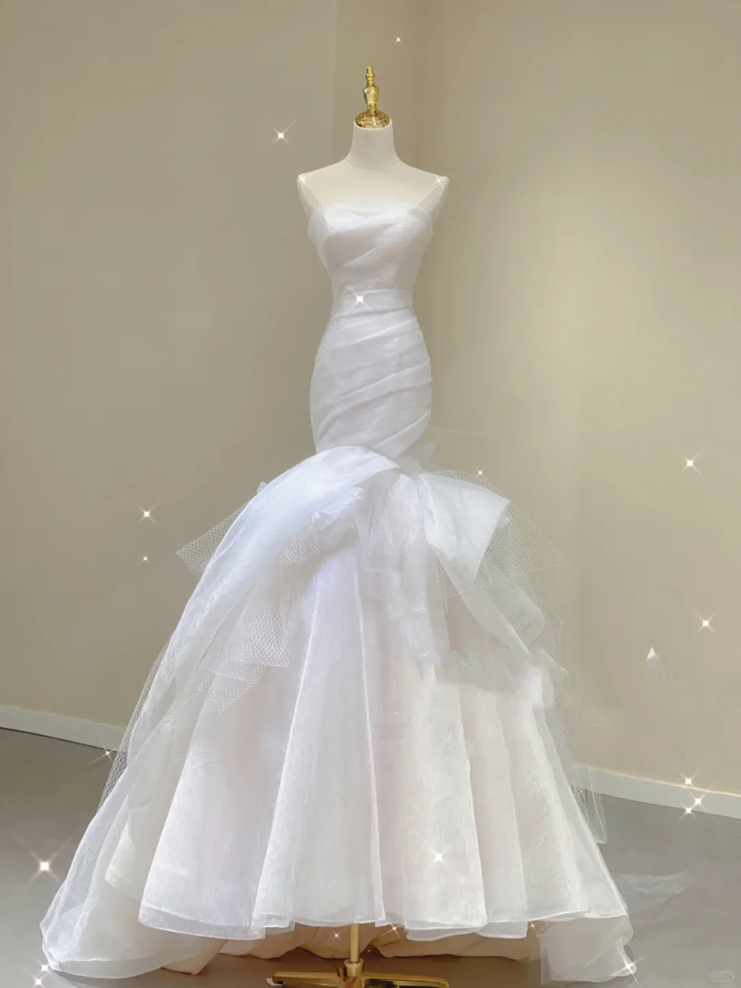 Simple Mermaid Strapless Long White Wedding Dresses Summer Brides Dress DP385 - Deanwangkt