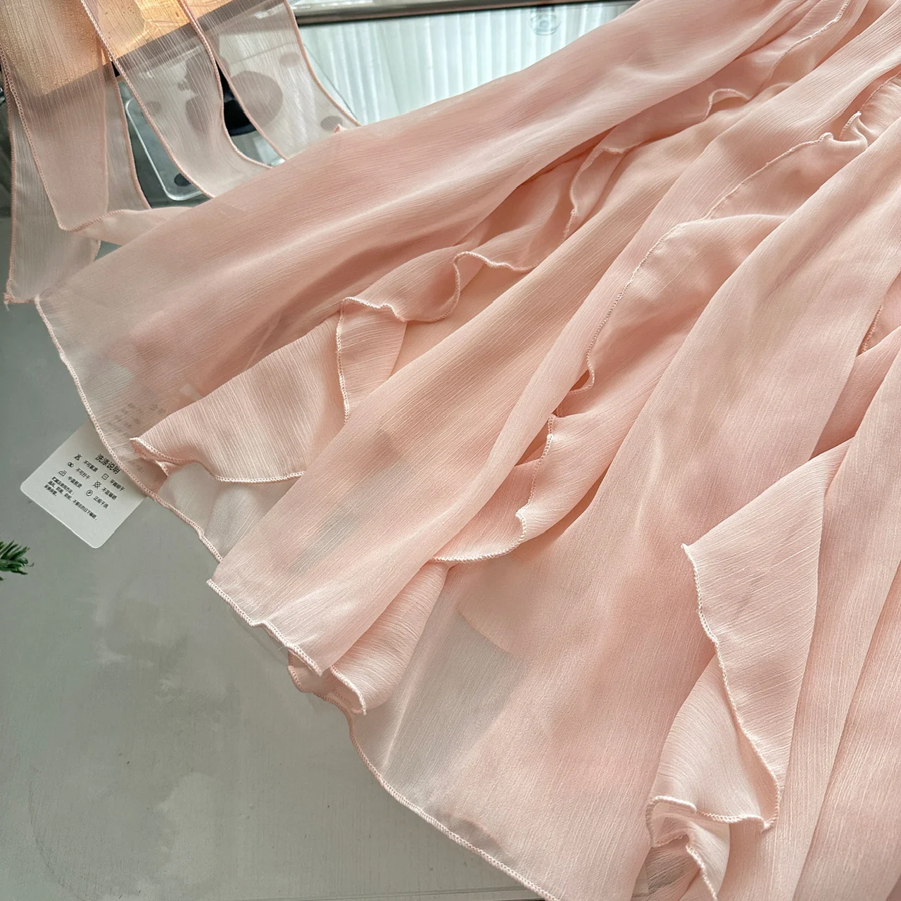 Cute A Line Spaghetti Straps Pink Chiffon Summer Dress Holiday Short Party Outfits For Women DP0102 - Deanwangkt