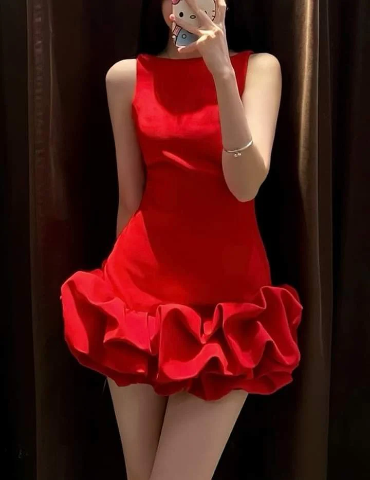 Princess Sheath Scoop Red Satin Formal Homecoming Dresses 8th Grad Dance Graduation Dress Short Hoco Dresses DH2603 - Deanwangkt