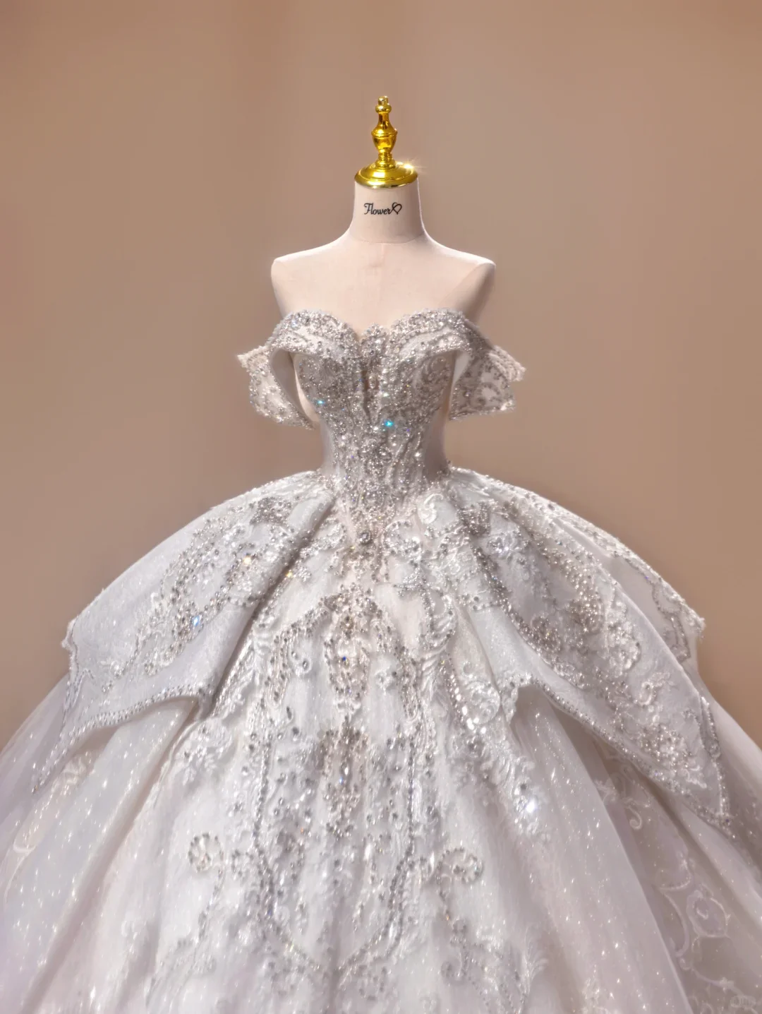 Princess Wedding Dress Ball Gown Off The Shoulder Sequin Short Sleeves Wedding Dresses Bridal Gowns DH2787 - Deanwangkt