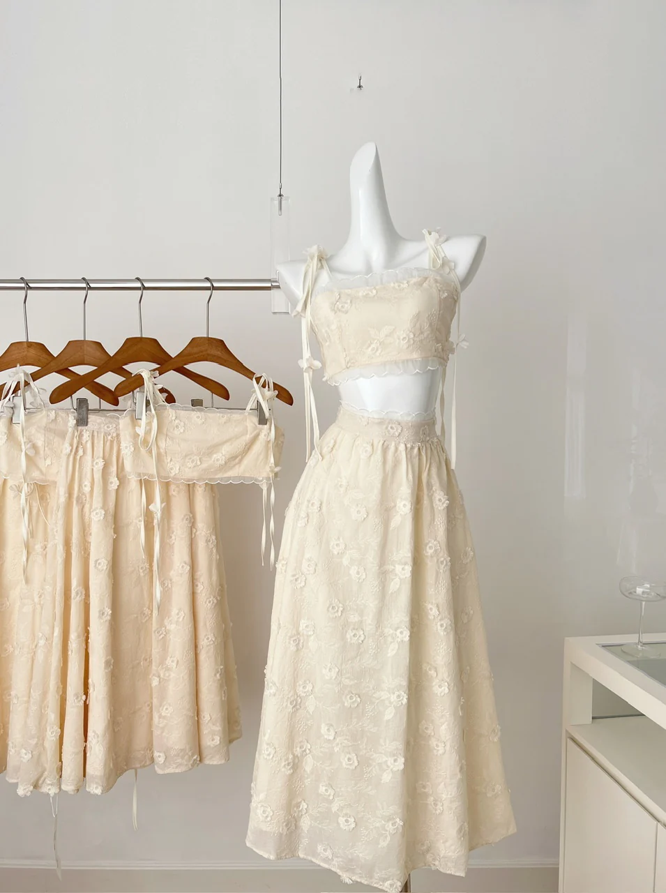 Cute A line Spaghetti Straps 2 Pieces Summer Dress Holiday Dresses Party Birthday Outfits For Women DP0125 - Deanwangkt