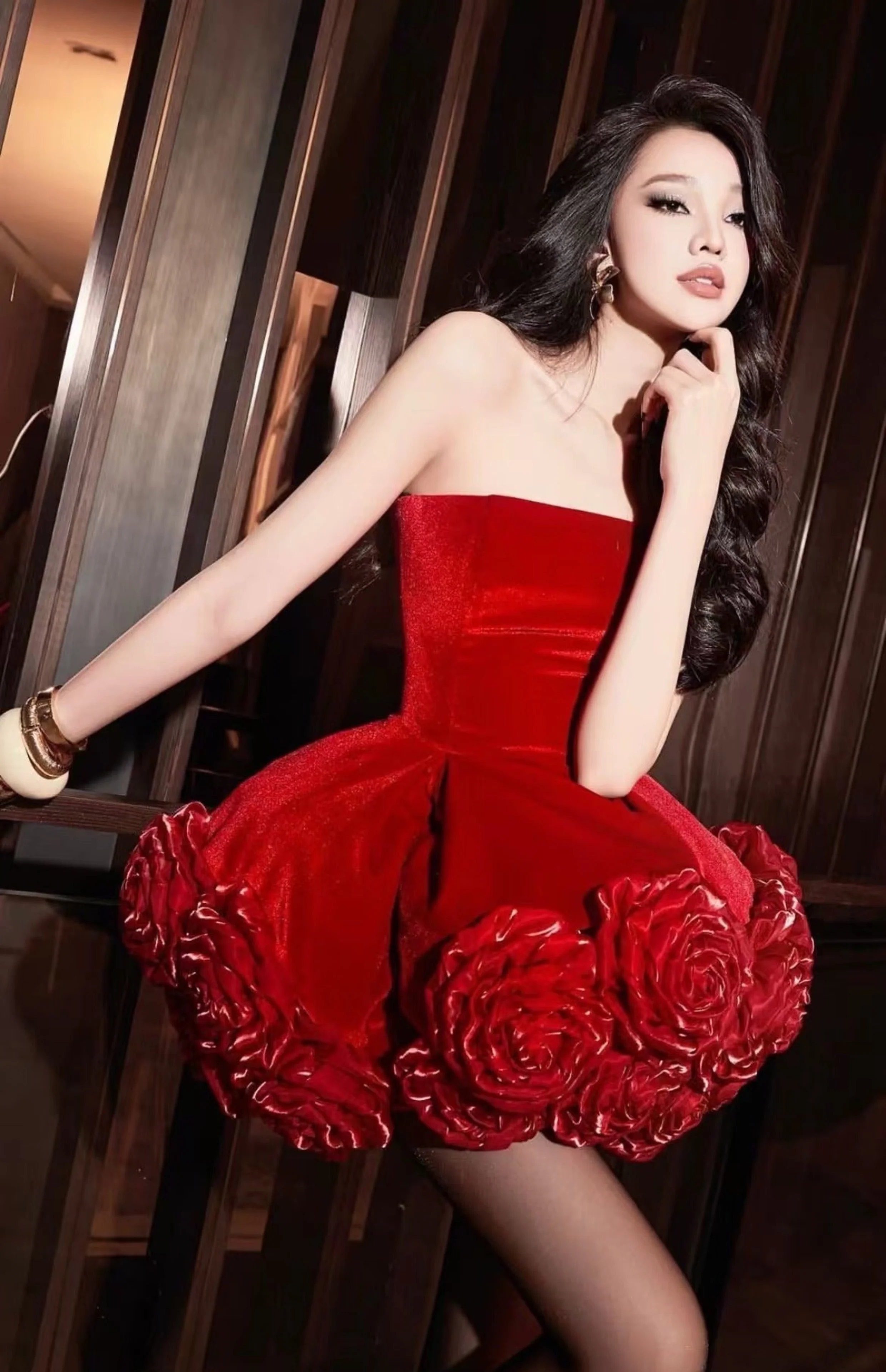 Sexy Ball Gown Strapless Red Satin Formal Homecoming Dresses 18th Birthday Outfits Graduation Dress Short Mini Hoco Dresses DH2544 - Deanwangkt