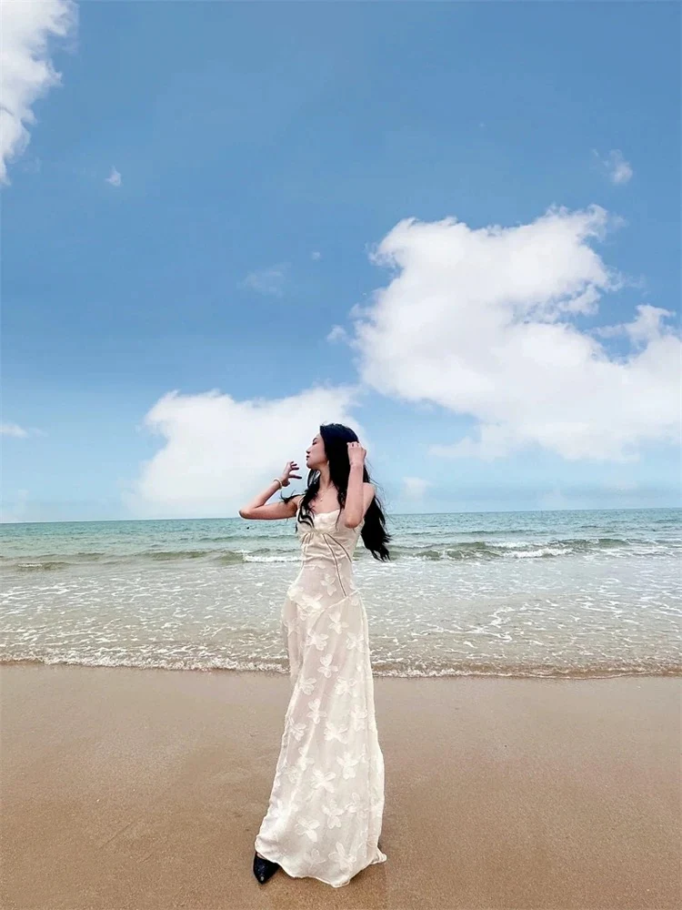 Elegant A Line Spaghetti Straps Sleeveless Lace White Long Evening Party Gowns Evening Formal Dresses Prom Dress W898 - Deanwangkt