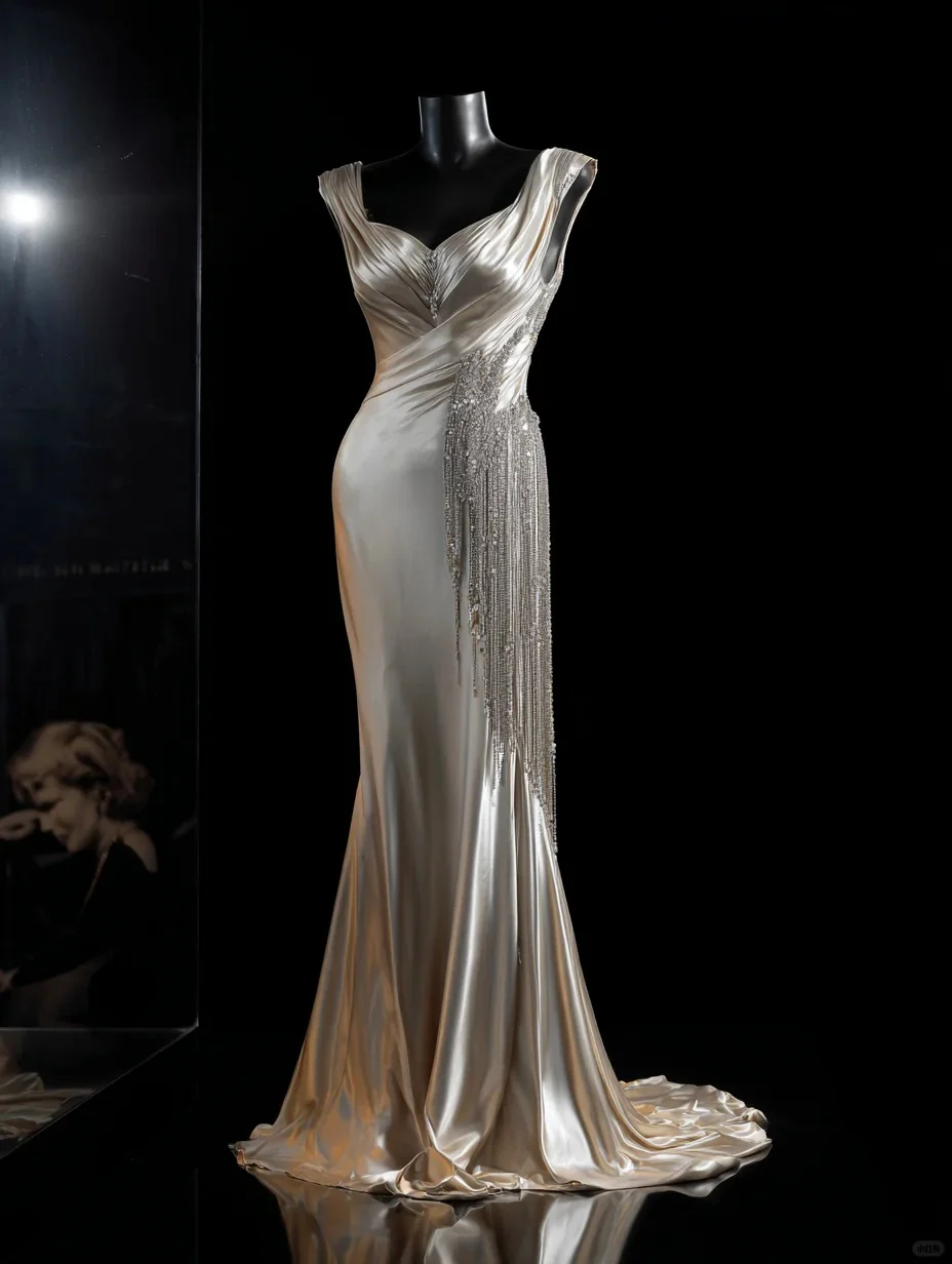 Modest Champagne V-neck Evening Dresses Mermaid Satin Tassel Long Prom Dresses Graduation Dresses DH02720 - Deanwangkt