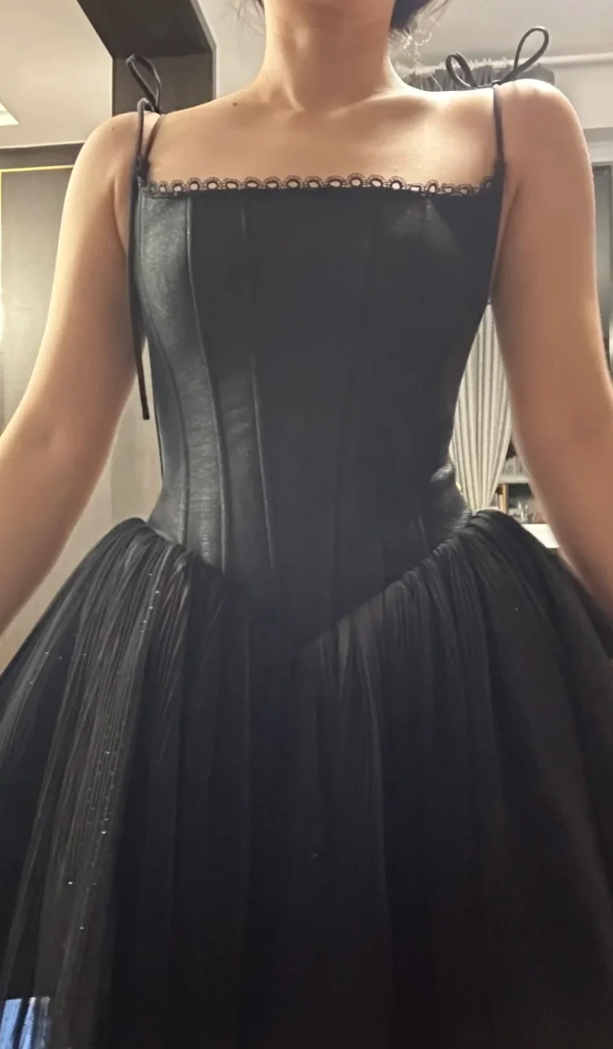 Sexy A-Line Black Short Prom Dresses Spaghetti Strap Tulle Birthday Dresses Sleeveless Homecoming Dresses DP3001 - Deanwangkt