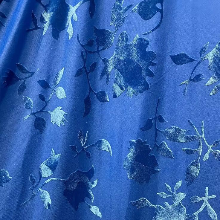 Classy Mermaid Spaghetti Straps Floral Blue Prom Dresses Satin Summer Wedding Guest Dresses Wedding Guest Outfits DP741 - Deanwangkt