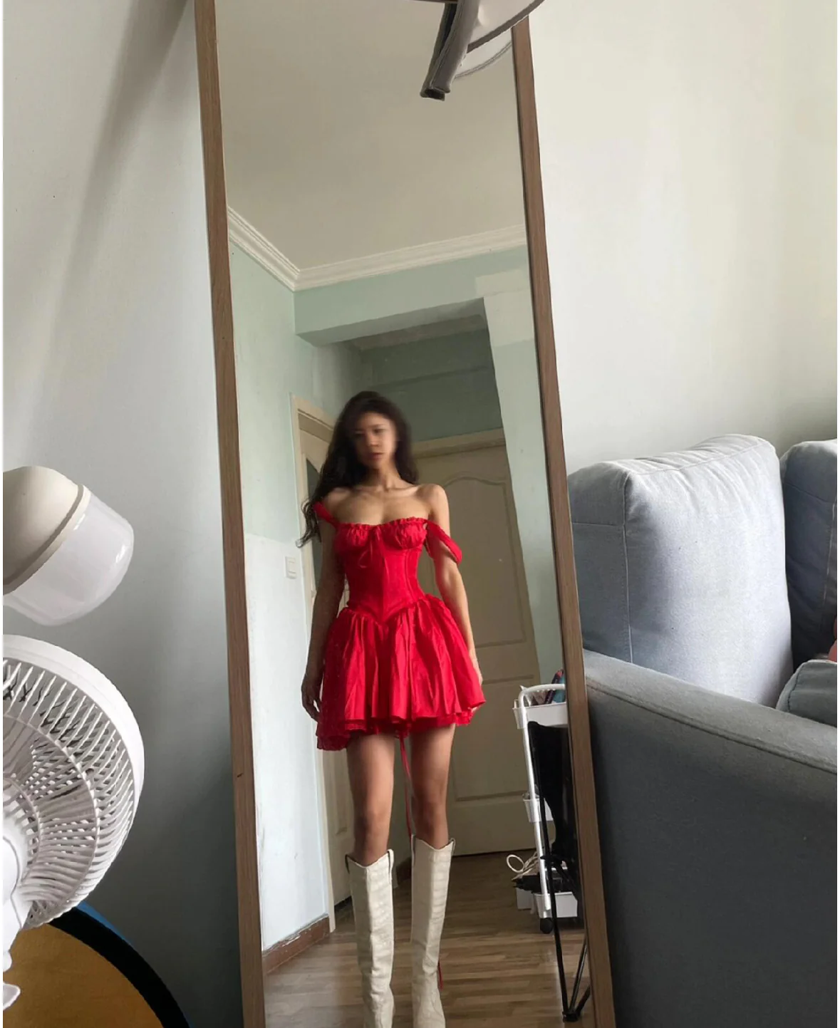 Cute A line Square Neck Red Lace Homecoming Dress Summer Hoco Dresses Short Night Cocktail Dress DH2545 - Deanwangkt