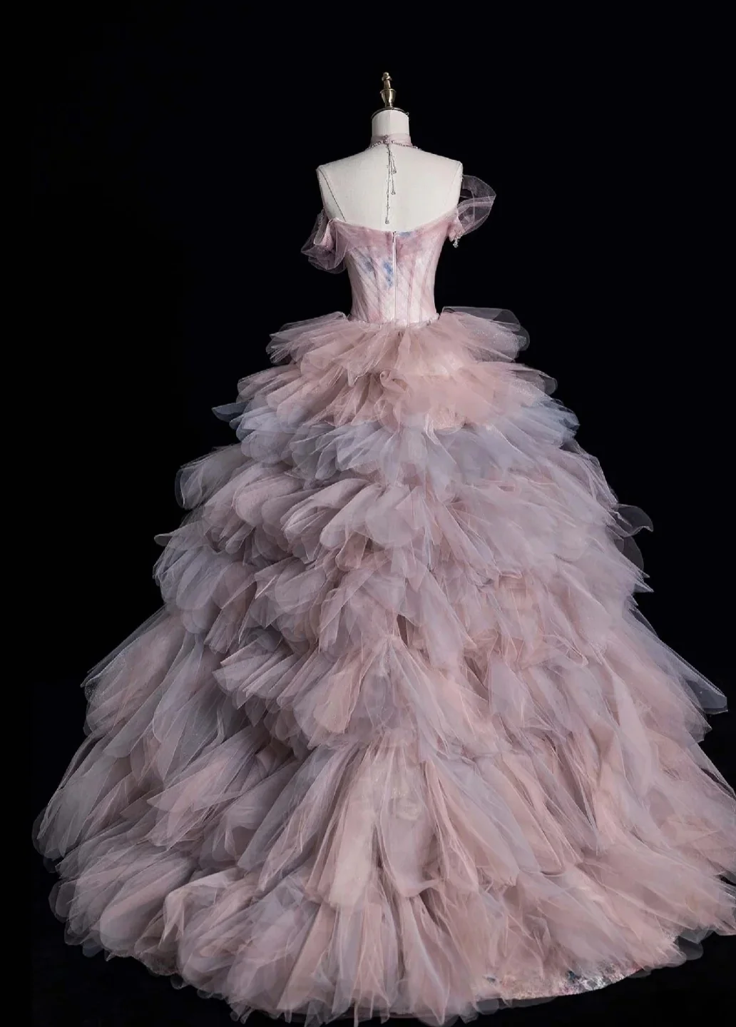 Fairy Sweetheart A-Line Long Prom Dresses Lace Tulle Pink Evening Dresses DP3341 - Deanwangkt