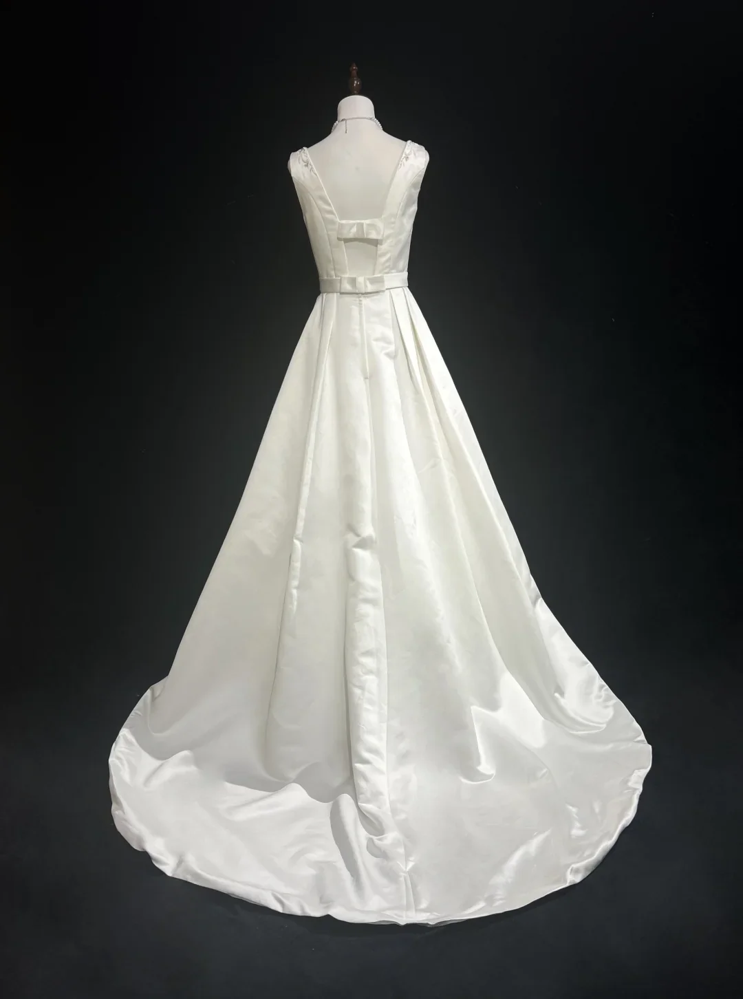 Unique Bridal Gown Ball Gown Square Neck Long White Satin 70s Wedding Dresses Vintage Bridal Gowns DH1146 - Deanwangkt