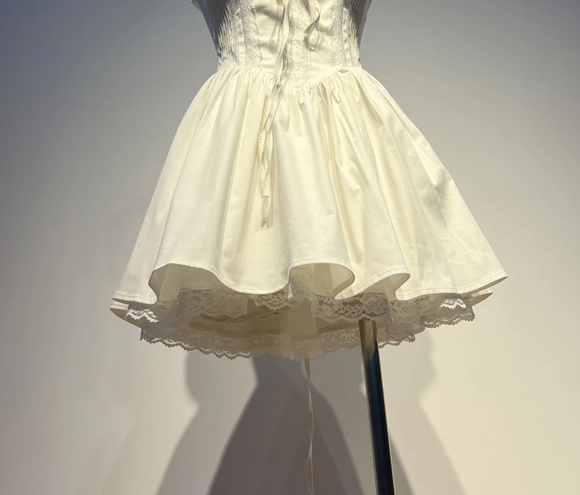 Cute A line Square Neck White Lace Homecoming Dress Summer Hoco Dresses Short Night Cocktail Dress DH2553 - Deanwangkt