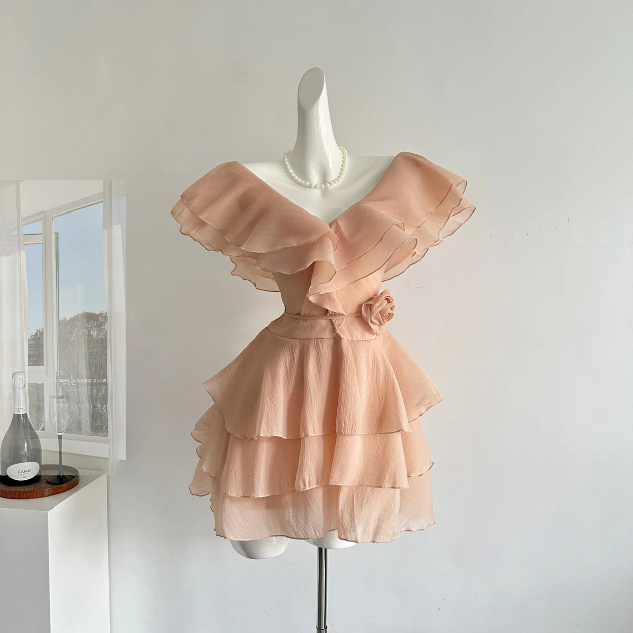 Cute A Line V Neckline Layers Summer Dress Holiday Party Outfits For Girls DP0154 - Deanwangkt