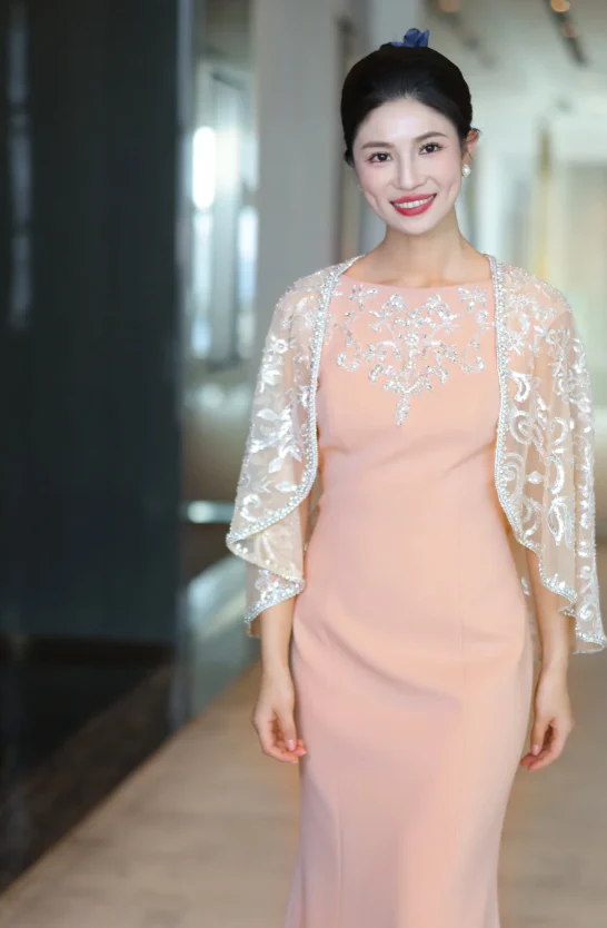 Elegant Bateau Mermaid Wedding Guest Dresses Satin Orange Pink Mother of the Bride Dresses DP3714 - Deanwangkt